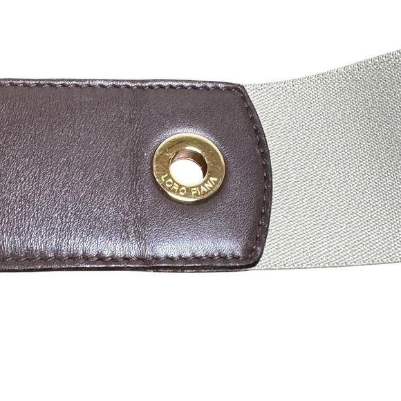Loro Piana Women Stretch Leather Elastic Belt Brown Tan Italy Size S main image 10